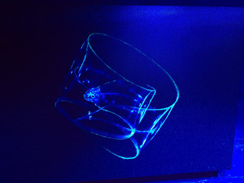 Baby Eel.  Photo on canvas with fluorescent highlights