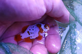 Lightning / gold nugget maroon clown pair