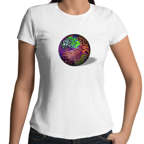 Zoa Globe - Womens Crew T-Shirt (free shipping)